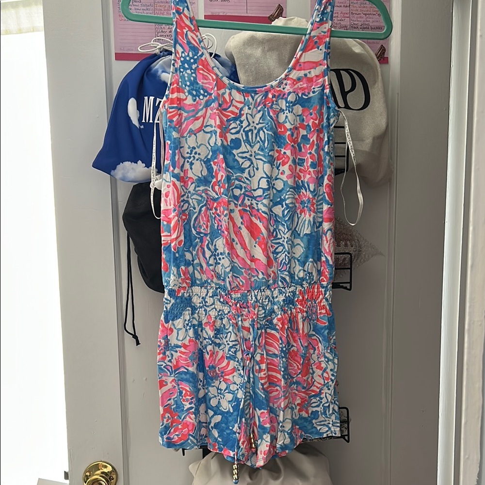 Lilly Pulitzer Pink and Blue Floral Romper
